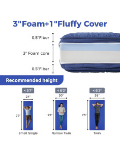 Colchón Futón Portátil Jamdok 72x24cm 4cm Espuma de Memoria 2