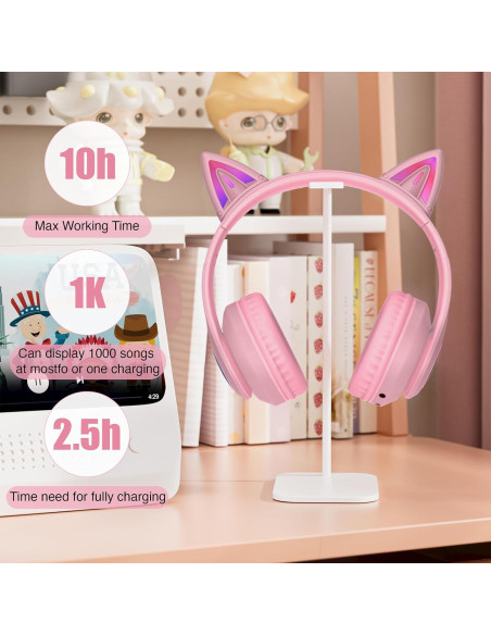 Auriculares Inalámbricos Auvstar STN 28pro para Niños Rosa