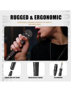 Micrófono Dinámico Profesional SonixForce SFYS26N 4.88m XLR 2