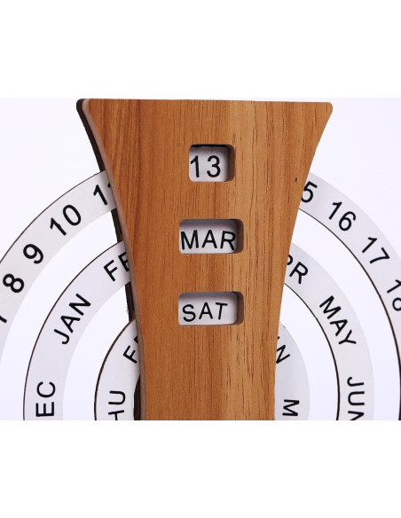 Calendario Perpetuo de Escritorio Aovdy - Madera Natural 16.5x20.5cm