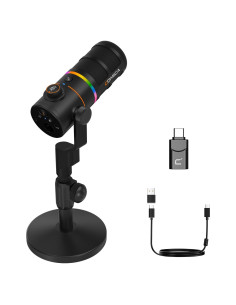Micrófono Gaming Comica D10 Pro XLR/USB-C con RGB y Silencio