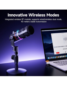 Micrófono Gaming Comica D10 Pro XLR/USB-C con RGB y Silencio 2