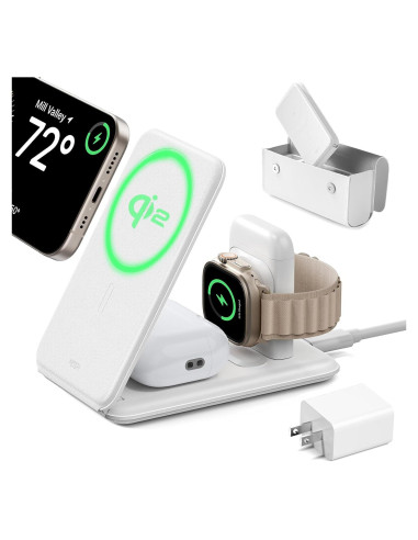 Cargador 3 en 1 ESR Qi2 para iPhone, Apple Watch y AirPods