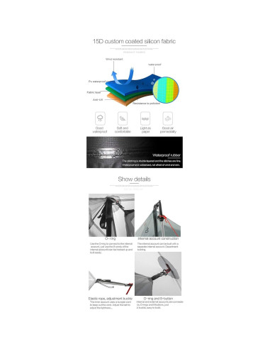 Tienda de Camping 3F UL GEAR Lanshan 2 Personas Ultraligera