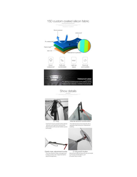 Tienda de Camping 3F UL GEAR Lanshan 2 Personas Ultraligera Tienda de Camping 3F UL GEAR Lanshan 2 Personas Ultraligera