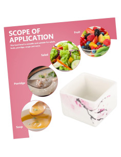 Tazón Cuadrado de Cerámica Zerodeko Blanco 7.5cm Multiusos 2