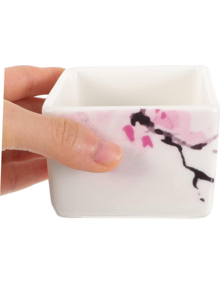 Tazón Cuadrado de Cerámica Zerodeko Blanco 7.5cm Multiusos Tazón Cuadrado de Cerámica Zerodeko Blanco 7.5cm Multiusos