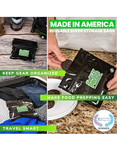 10 Bolsas Reutilizables Smelly Proof a Prueba de Olores 15.24x10.16cm