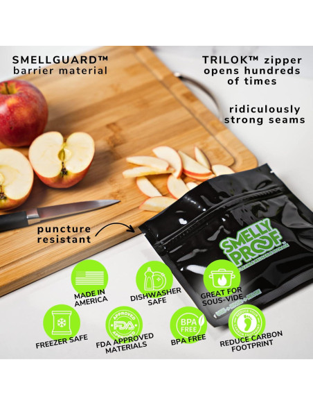 10 Bolsas Reutilizables Smelly Proof a Prueba de Olores 15.24x10.16cm