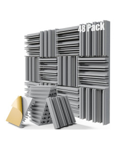 Paquete de 48 Paneles Acústicos Autoadhesivos ZELMINE 30.48x30.48cm