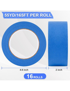 Cinta de Pintor Azul NEOACT 16 Rollos 5 cm x 50 m Sin Residuo 2