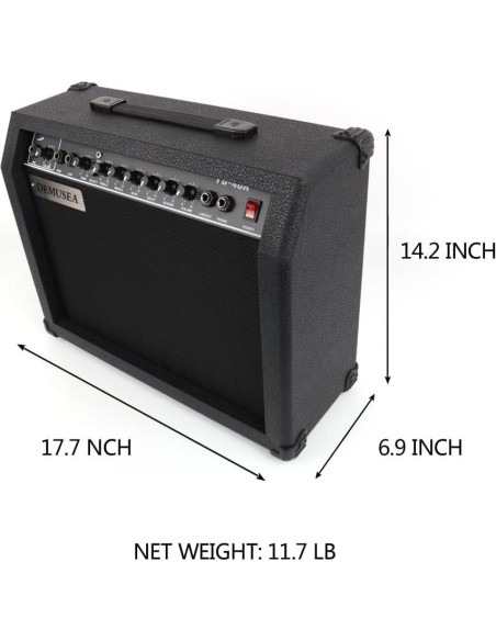 Amplificador de guitarra eléctrica 40W negro con altavoz 16.5cm