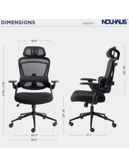 Silla de Oficina Ergonómica Nouhaus N20 Negra con Soporte Lumbar