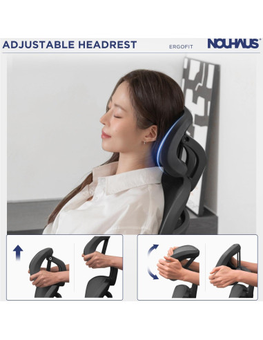 Silla de Oficina Ergonómica Nouhaus N20 Negra con Soporte Lumbar