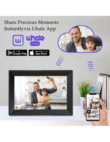 Marco de fotos digital Uhale 10.1" HD WiFi 16GB táctil