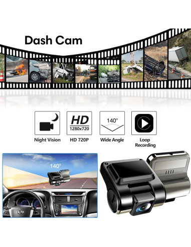 Estéreo de Coche Double Din Leadfan 7" Bluetooth Carplay