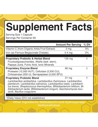 MaryRuth Organics Enzimas Digestivas y Probioticos 60 Cápsulas
