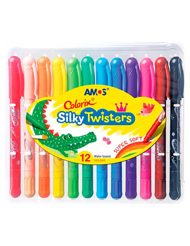 Crayones Giratorios COLORIX - 12 Gel Sedosos No Tóxicos