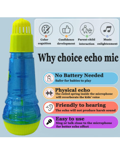 Micrófono Eco para Niños Lolakee - Juguete Musical Azul 2
