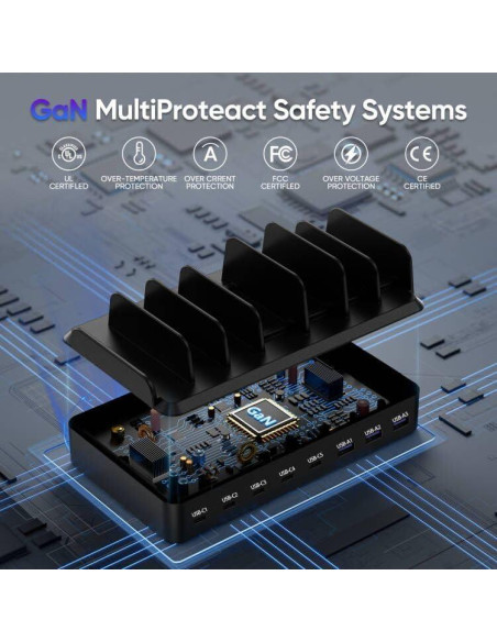 Estación de Carga USB-C 300W 8 Puertos para Dispositivos Estación de Carga USB-C 300W 8 Puertos para Dispositivos