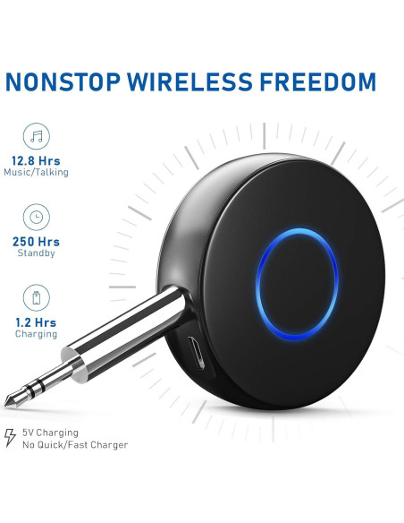 Adaptador Bluetooth 5.0 SONRU para Coche y Casa AUX 3.5mm