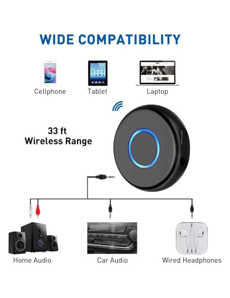 Adaptador Bluetooth 5.0 SONRU para Coche y Casa AUX 3.5mm