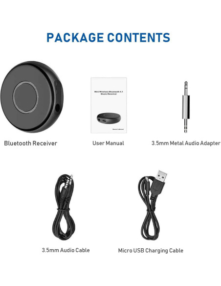 Adaptador Bluetooth 5.0 SONRU para Coche y Casa AUX 3.5mm