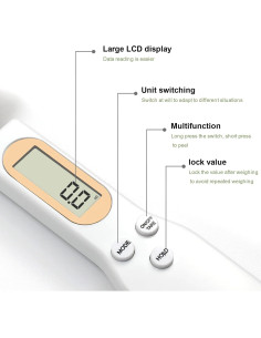 Balanza Digital de Cuchara LONGBEI 500g/0.1g Recargable USB 2