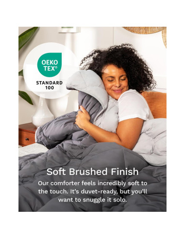 Edredón Doble ViscoSoft Microfibra Reversible Gris Claro/Dark