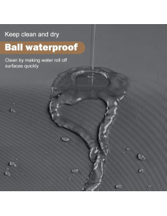 Cortina de Ducha UFRIDAY PEVA Gris Oscuro 152 x 183 cm Impermeable 2