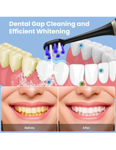 Kit de limpieza dental 2 en 1 UNINGOPI - Hilo dental y cepillo eléctrico portátil (Negro) 2