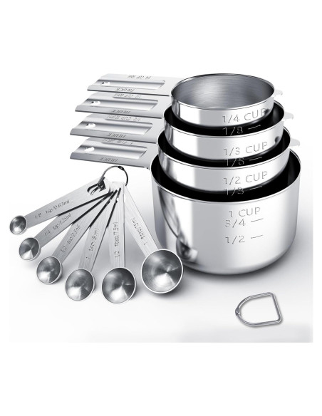 Juego de Tazas y Cucharas Medidoras TILUCK Acero Inoxidable 10 Piezas