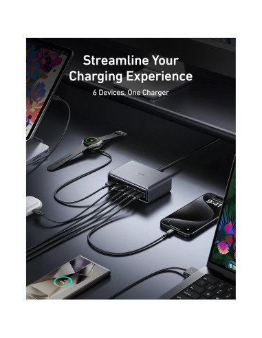 Cargador Anker Prime 200W 6 Puertos USB-C Carga Rápida