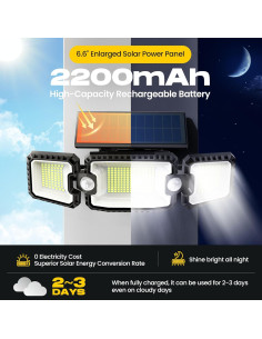 Lámpara Solar LED Noctila LT00101 305 LEDs 3000LM IP65 2