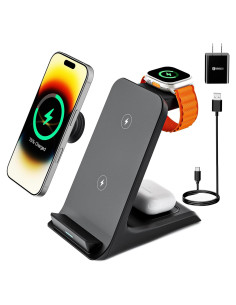 Cargador Inalámbrico Eazpower 3 en 1 para iPhone y Apple Watch