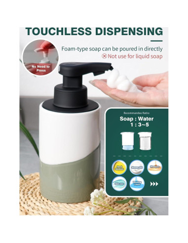 Dispensador Automático de Jabón BosilunLife Cerámico 300ml