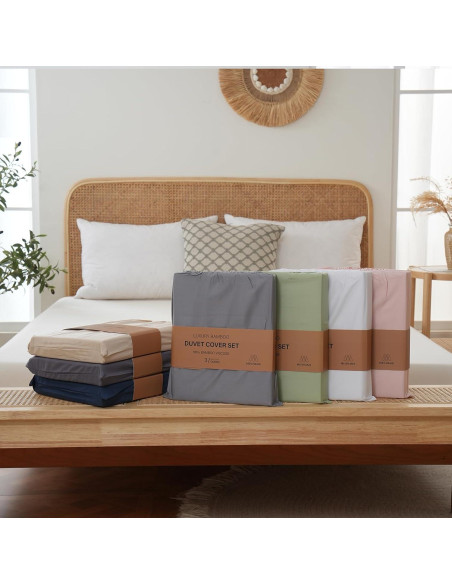 Funda de Edredón Queen MEISHANG Rayón Bambú Marino 3 Piezas