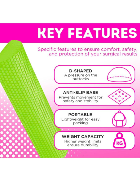 Almohada Elevadora de Inodoro BBL Bombshell Verde 38x12cm