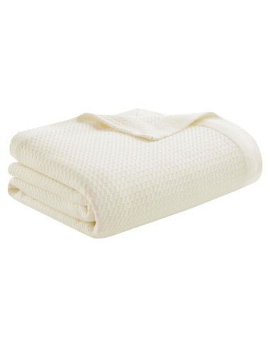 Manta Individual Madison Park 100% Algodón Egipcio Crema