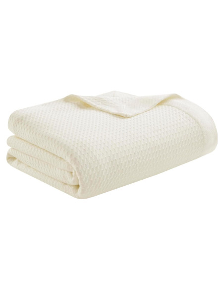 Manta Individual Madison Park 100% Algodón Egipcio Crema