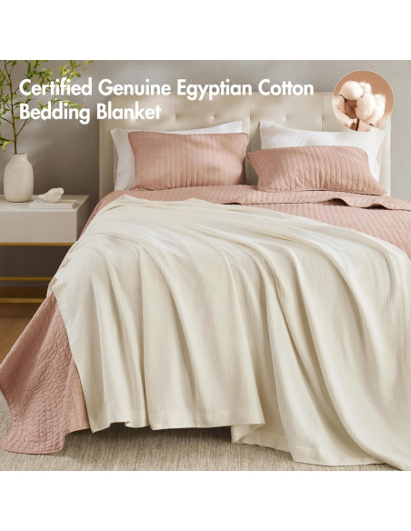 Manta Individual Madison Park 100% Algodón Egipcio Crema