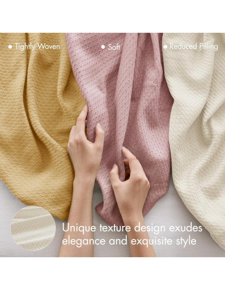 Manta Individual Madison Park 100% Algodón Egipcio Crema