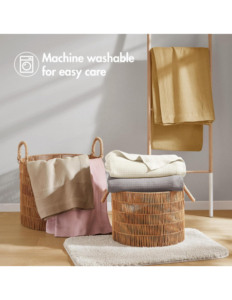 Manta Individual Madison Park 100% Algodón Egipcio Crema