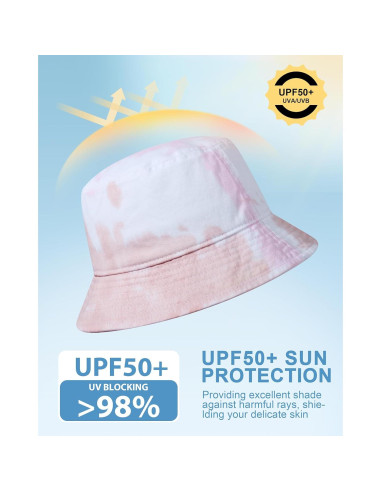 Sombrero de Cubo Gadiemkensd 100% Algodón Unisex UPF 50