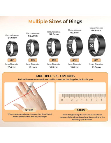 Anillo Inteligente Free Shark Monitoreo Sueño y Salud IP68