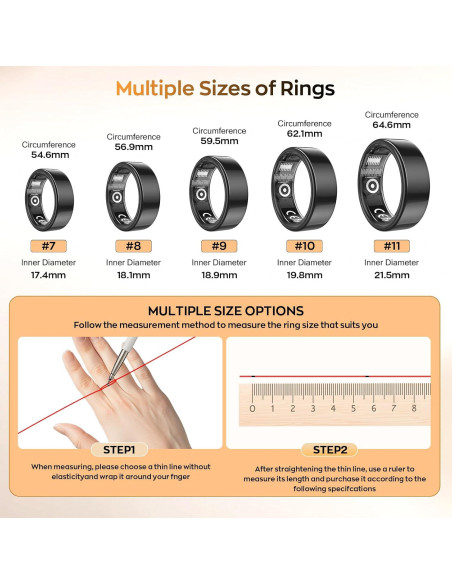 Anillo Inteligente Free Shark Monitoreo Sueño y Salud IP68 Anillo Inteligente Free Shark Monitoreo Sueño y Salud IP68