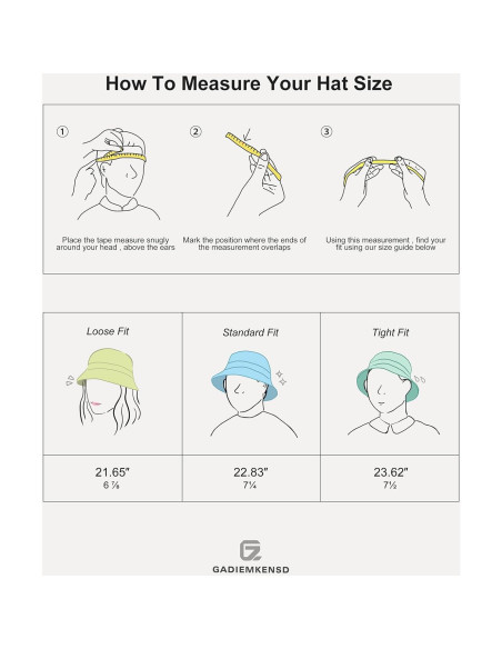 Sombrero de Cubo Gadiemkensd 100% Algodón Unisex UPF 50