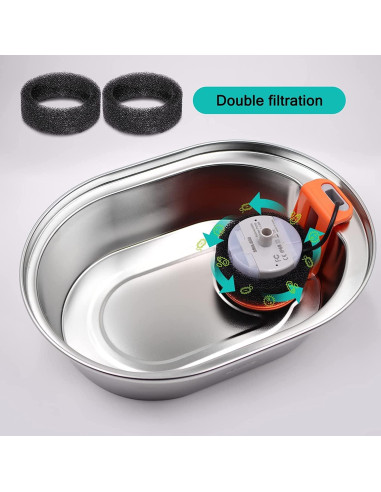 Filtros de agua para gatos Monsin 16 unidades 2L acero inoxidable