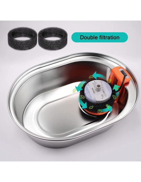 Filtros de agua para gatos Monsin 16 unidades 2L acero inoxidable