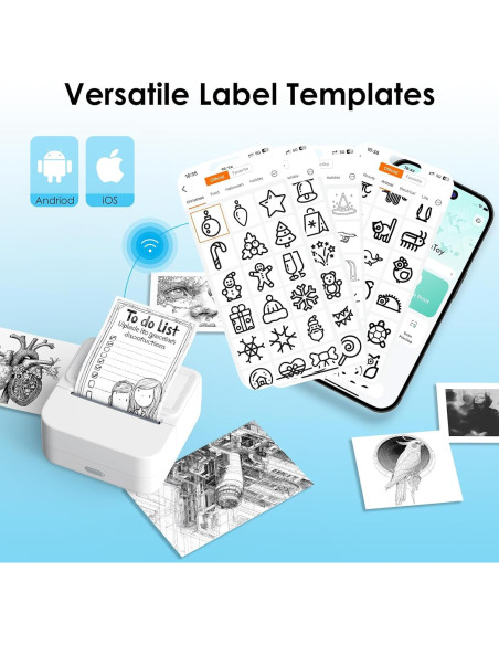 Impresora de Etiquetas Bluetooth KNAON Y2C Portátil 50mm Impresora de Etiquetas Bluetooth KNAON Y2C Portátil 50mm